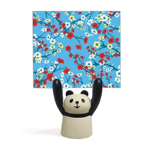 Porte-mémo panda dessin animé sur branche décorative en résine