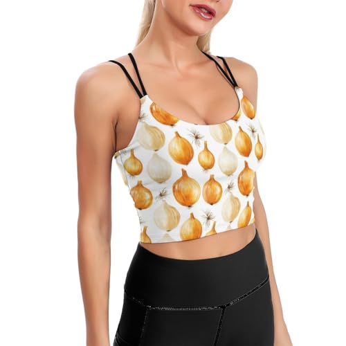 Soutien-gorge de sport longline à imprimé oignon abstreur rembourré