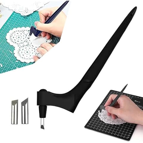 Pefctiordent Tool, Craft Cutting Tools, 360 Rotating Blade Craft Cutting Tools, Craft Cutting Pen with 3 Different Degree for DIY Craft, Hobby, Scrapbooking, Stencil (Black) Cover