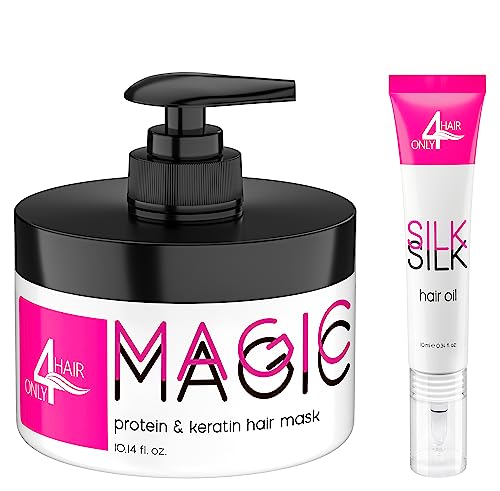 Only4Hair Magic Hair Treatment Protein & Keratin & Argan Oil Mask Deep Conditioning Repair For Dry Damaged Color Treated Bleached Frizzy Hair Hydrating #TOP18