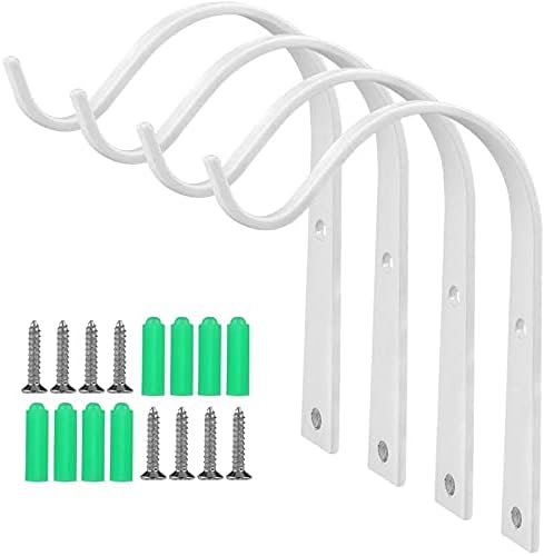 4 Stück Garten Wandhaken Weiß - Blumenampelhalter Für Zaun & Wand