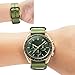 Ritche Christmas Gift 20 mm Army Green Military Ballistic Nylon Strap with Heavy Buckle Bands for Omega x Swatch Moonswatch Compatible With Timex Weekender Watch Band, White Elephant Gifts, Stocking Stuffers for Men