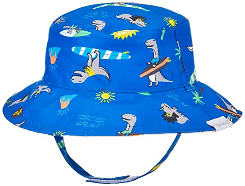 [FlapJackKids] リバーシブルバケットハット UVカット率99% コットン100% ストラップ付き 子供 帽子 男の子 女の子 ボーイズ ガールズ 外遊び 外出 おでかけ 日よけ【日本正規品】 恐竜 0-6ヶ月
