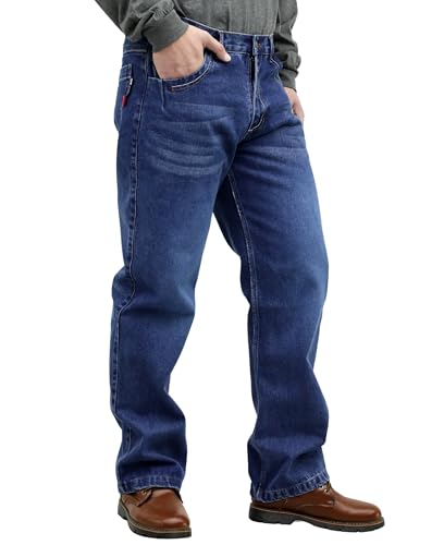 BOCOMAL FR Pants for Men Relax Fit Flame Resistant Jeans 14oz Heavy Duty Washed Work Jeans3