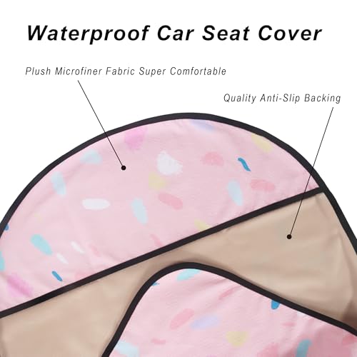 Image of Car Seat Cover Protector Front Seats,for Gym Workout,Running,Swimming,Beach and Hiking,Waterproof Sweat Towel Bucket Seat Covers for Cars SUV Trucks (Pink Marbling, 1Pcs)