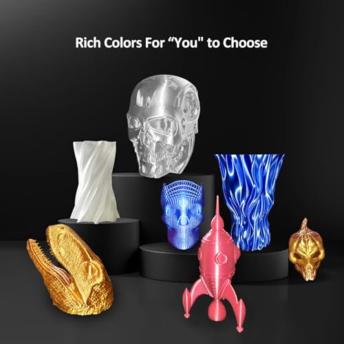 Image of Silk PLA Filament 1.75mm, Clog-Free, Metal-Like Shiny 3D Printer Filament 1kg Spool (2.2lbs), Neatly Wound, + /- 0.02mm Precision, Vacuum Packaging, Fit Most FDM Printer, Metallic Copper