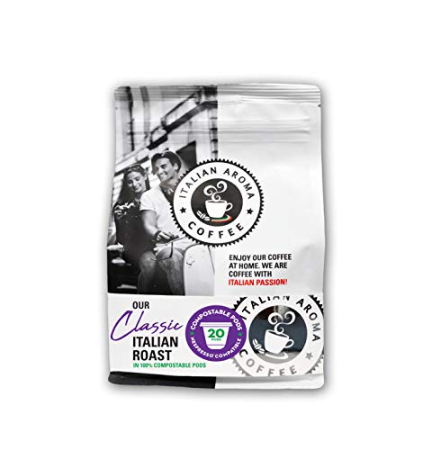 Italian Aroma Coffee in Capsule/Pod form - 20 Compostable Capsules. 100% fully Biodegradable and Recyclable Italian Aroma Coffee in Capsule/Pod form - 20 Compostable Capsules. 100% fully Biodegradable and Recyclable