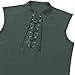 SYQBR Mens Medieval Pirate Lace-up Sleeveless Shirt, Renaissance Viking Stand Collar Top, Steampunk Gothic Costume Tunic(Grey-Green, M)