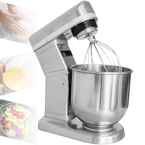 GwlThixion Batidora de pie Comercial, Amasadora Profesional de 5L/7L/10L, con 3 velocidades Ajustables, con batidor y Gancho para amasar, para Hornear, Pan, Pizza y Pasteles 10L