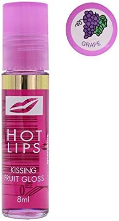 Hot Lips Kissing Fruit Flavoured Roller Ball Lip Gloss - Grape Flavour