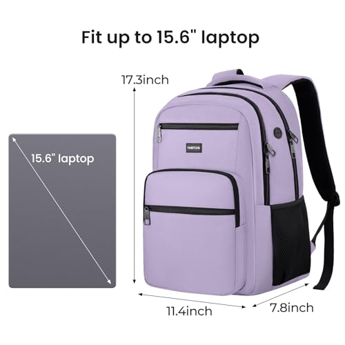 Image of YAMTION Laptop Backpack for Men, Black Backpack, School Backpack for Boys and Girls, Bookbag, Work Backpack (Purple, 15.6 inch)