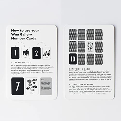 Wee Gallery Nature Number Cards, Educational Number Flashcards For Kids, Baby, Toddler, Black And White Animals And Numbers, Counting And Learning Cards For Visual Stimulation, Cognitive Development #TOP4