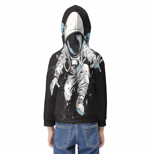 Pull garçon imprimé 3D astronaute idée cadeau originale sweat à capuche 10-12Y