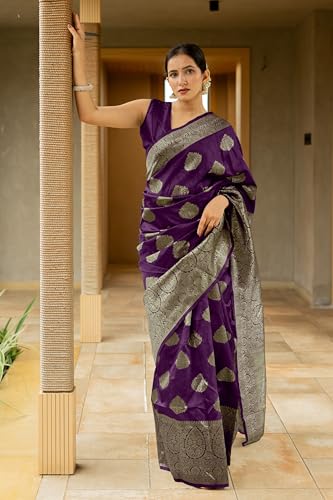 Image of Subham Saree for Woman Silk Cotton Kanjivaram | Soft Easy to Drape Daily Wear Sari with Blouse Fabric