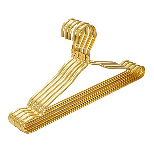 AZXAZ Perchas de Metal para Ropa, 5 Unidades, de aleación de Aluminio, para Camisetas, Pantalones, Abrigos, Perchas para el hogar, Bar, Hotel
