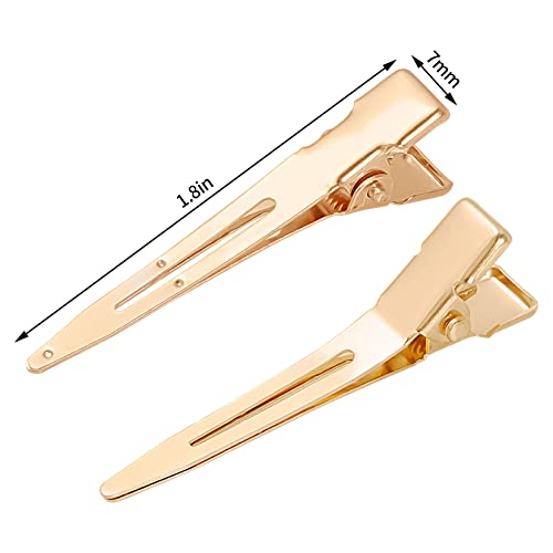 50 Pinzas Rizador Alligator 4.5cm Metal Dorado miniatura 2