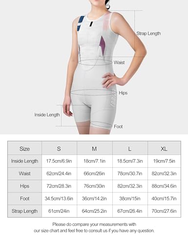 LAMEDA Short feminino de ciclismo acolchoado UPF50+, Branco, GG