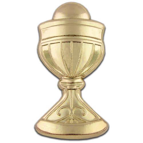 PinMart's Gold Plated Chalice with Host Religious Lapel Pin – 1 Piece
