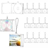12 Pièces Étuis Porte-Clés Mini CD, Boîtiers CD en Plastique, Pochettes DVD Transparentes,...