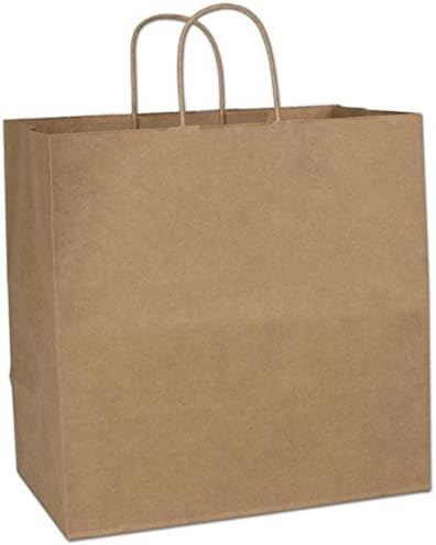 EGPChecks Kraft Paper Shoppers 14 x 10 x 15 200 Bags