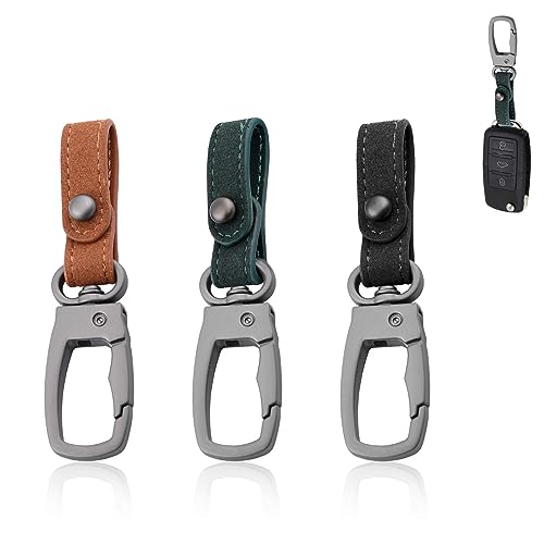 NCOALE Car Keychain, 3PCS Personalised Keyrings for Car Keys