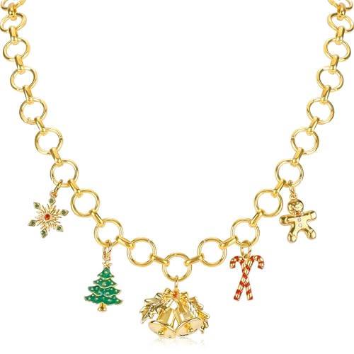 Clochette Noël ajustable et charms en émail à porter pour les soirées de réveillon