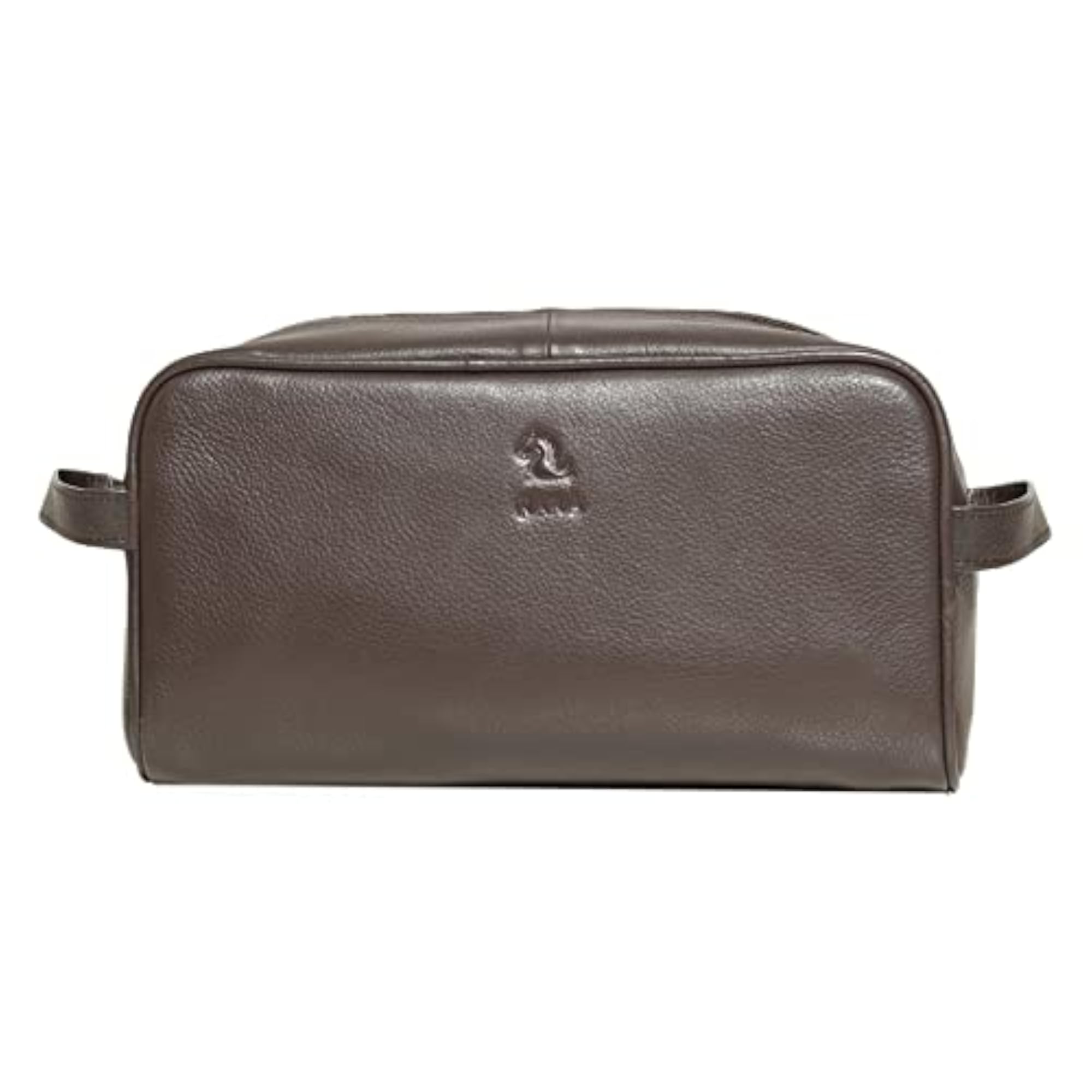 Tan Leather Toiletry Bag for Men & Women