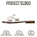 Project Cloud Genuine Leather Sandals for Women - Fashion Flat Womens Sandals with Memory Foam Insole Slides Sandals Women Footwear - Mules Women's Sandals (Jannel, GOLD,9M)