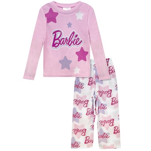 Barbie Girls Pajama Pants and Sleep Shirt Sets for Kids - 2 Piece PJ Sleepwear Set for Girls - Official License