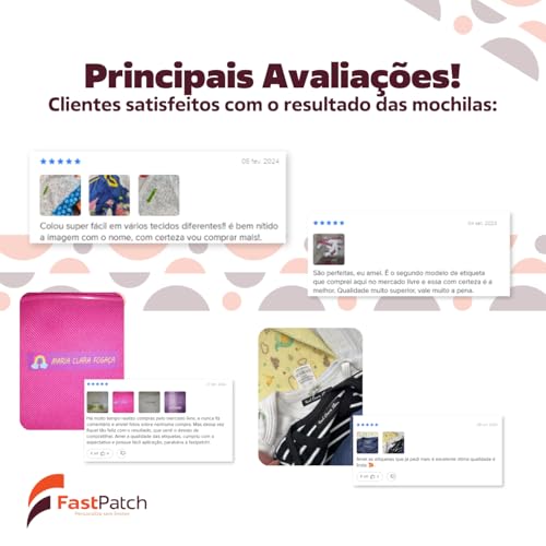 Kit 100 etiquetas termocolante personalizada para tecido roupas uniforme escolar - 5x1cm