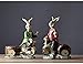 Produktbild B-fengliu Skulptur Statue Hauptdekoration Zubehör Gentleman Kaninchen Fahrrad Fährt Dekor Figurine Wohnzimmer Ornament Geschenk Weinregal Wein-Halter (Color : Red, Size : One Size)