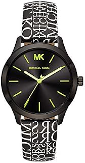 Michael Kors Women's Runway Stainless Steel Quartz Watch with Leather Strap, Multi, 18