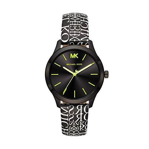 Michael Kors Women's Runway Stainless Steel Quartz Watch with Leather Strap, Multi, 18 (Model: MK2847)