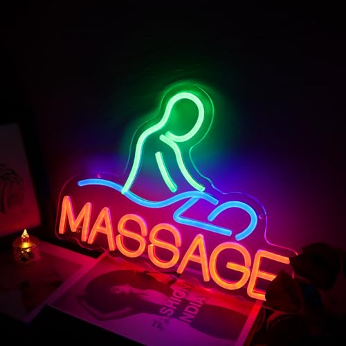 Image of Massage Neon Sign USB LED Massage Relax Pattern Neon Light for SPA Dimmable Switch Open LED Light Up Sign for Beauty Salon Physical Therapy Shop Business Wall Decor