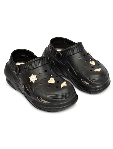 Image of Fashionable Comfortable Adjustable Back Strap Clogs & Premium Cute Charms |Waterproof Anti Skid & Lightweight Cushioned Stylish Clogs Mules for Women's & Girl's BBSILK-11