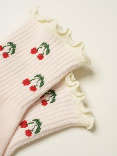 Image of Shapes Studio Half Calf Grip Socks, Cute Fruit Pilates Socks, Ruffle Socks, Non-Slip for Barre Yoga