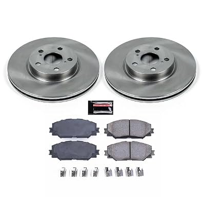 PowerStop Front Brake Kit For Pontiac Vibe 2009-10 |Scion xD 2008-14 |Toyota Corolla 2009-19 |Matrix 2009-13 - Disc Rotors & Ceramic Brake Pads Replacement, KOE4669
