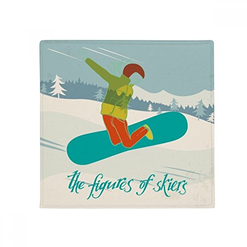 Tapis ski illustration multicolore : le cadeau idéal 50x50cm - 2