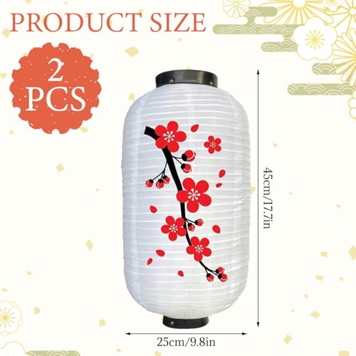 Faroles de flor de cerezo impermeables en color blanco, set de 2 unidades 4