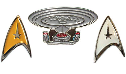 B4B Star Trek USS Enterprise Starfleet Vaisseau Spatial et Insigne en émail