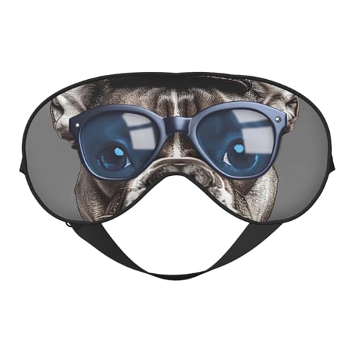 Mascherina per dormire con stampa di bulldog francese, per donne e uomini, con stampa su entrambi i lati, in morbida seta, per gli occhi