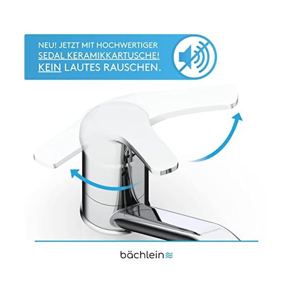Bächlein Küchenarmatur Arado – 360 Grad schwenkbar (Chrom) – Einhand-Spültischbatterie Chrom mit 360° schwenkbarem Auslauf, Wasserhahn für die Küche in extra massiver Ausführung… – Bild 3