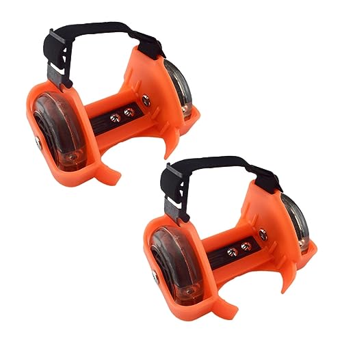Milisten Zapatos con Ruedas el Talón Ajustables para Patines de PVC con Ruedas Luminosas Tricolor Naranja Deportivos Portátiles para Ejercicio y Diversión al Aire