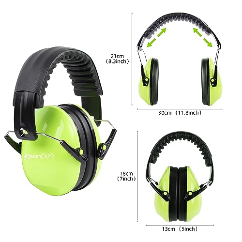 MelonArt Kids Ear Protection Earmuffs Safety Hearing Protection Headphones Noise Reduction for Autism Sensory Kids Chirldren (Green & Pink) - Image 3