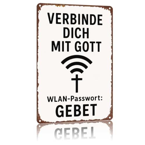 Verbinde Dich Mit Gott Metal Funny Christian Wifi Wall Decor, Prayer