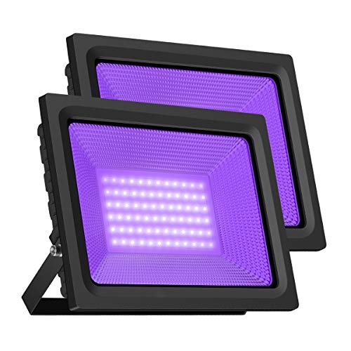 One-Day Sale: Up to 60% Off LED Black Light, Gianor 80W LED Flood Light Bulb Outdoor, IP66 Waterproof Disco Blacklights for Fishing/Aquarium/Curing, Body Paint, Fluorescent Poster, Neon Glow, Stage Lighting(Pack 2)