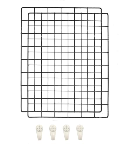Panneau de Grille Murale,2 PCS Panneau Affichage Photo de Fil de Grille Affichage de Photo avec Clips Etagère Affichage de Photo Panneau Affichage Organisateur Mural Image pour Cuisine Bureau de Hoom