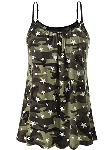 Image of Air Curvey Camisole for Women Bulid in Bra Casual Flowy Cami Adjustable Spaghetti Strap Tank Top Pleated Loose Fit S-XXXXL