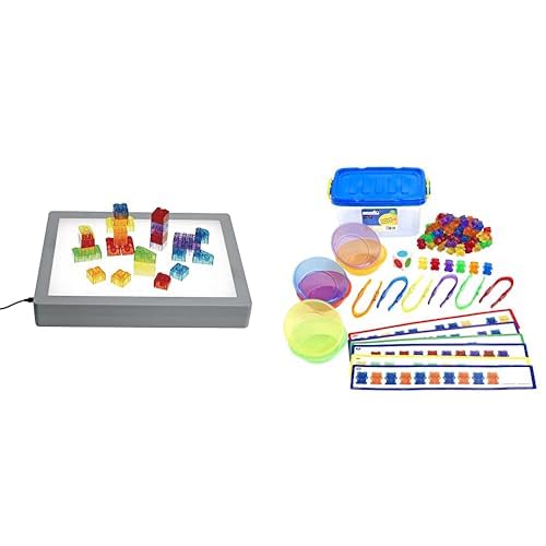 Excellerations LED Light Box, 16" x 12" + Excellerations Translucent Counting Bears Activity Set - 91 Pieces