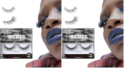KISS Lash Couture Rebel Collection, False Eyelashes, 'Downtown Girl', 14 mm, Includes 1 Pair Of Lash, Contact Lens Friendly, Easy to Apply, Reusable Strip Lashes (Pack of 2) - image 1
